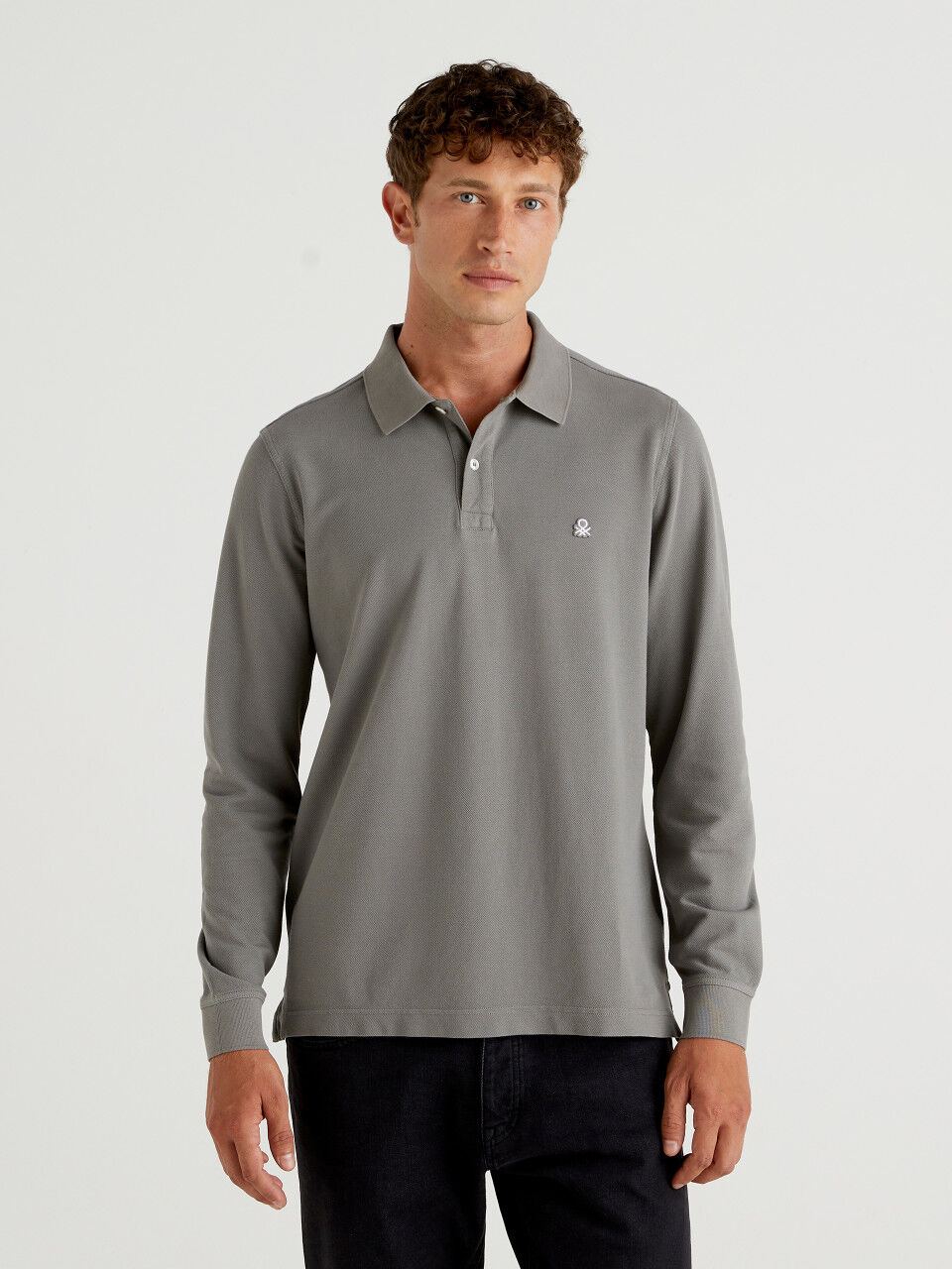 long sleeve cotton polo shirts mens