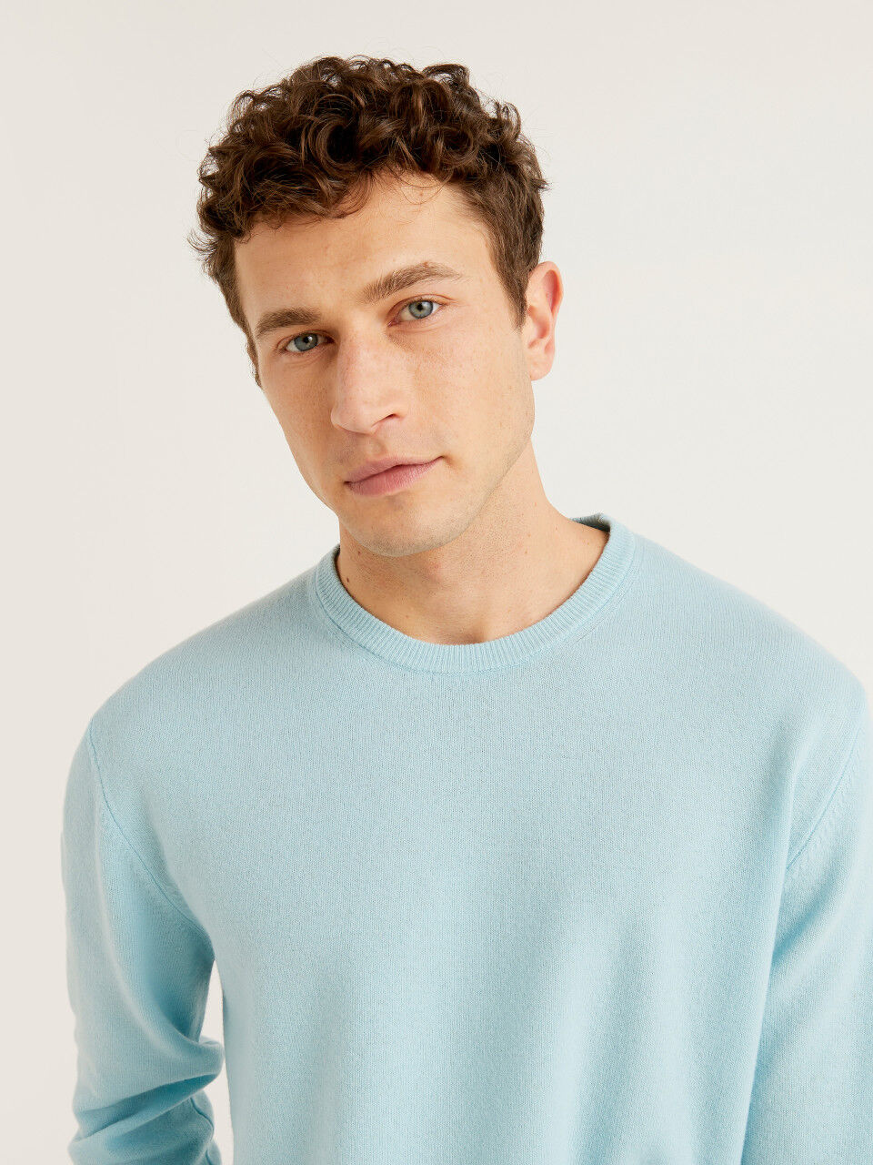 mens blue crew neck sweater