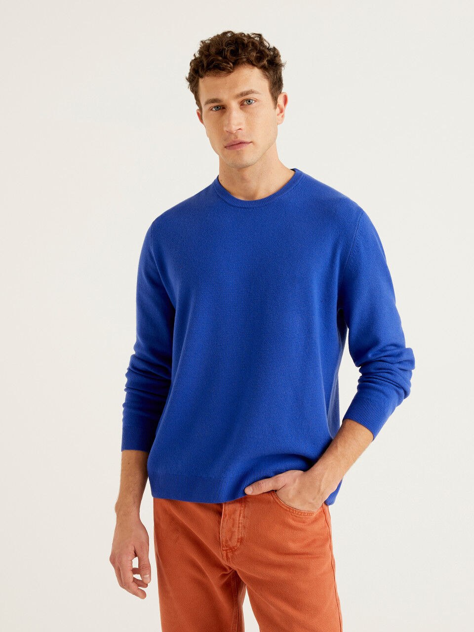 mens blue crew neck sweater