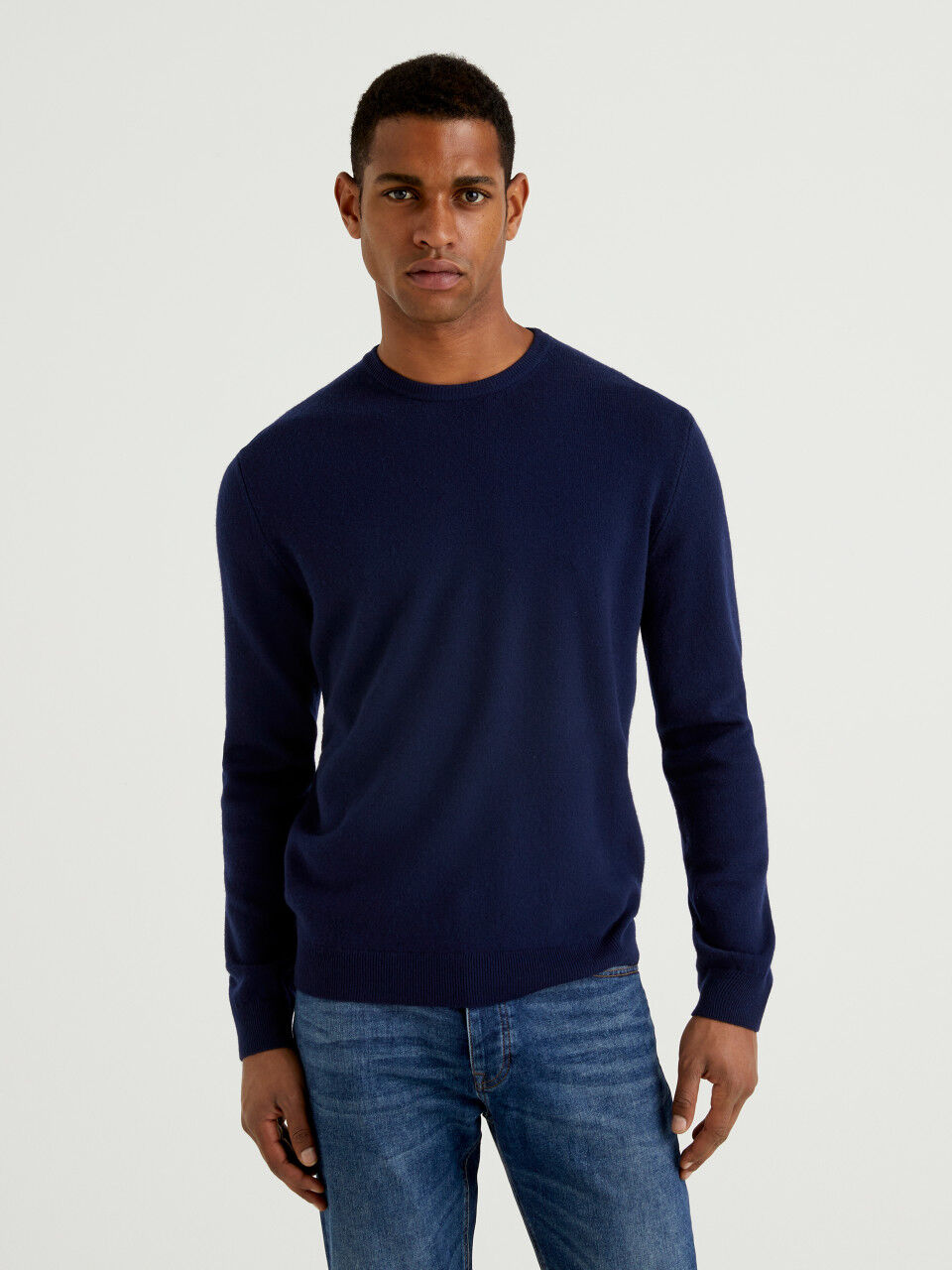 mens blue crew neck sweater