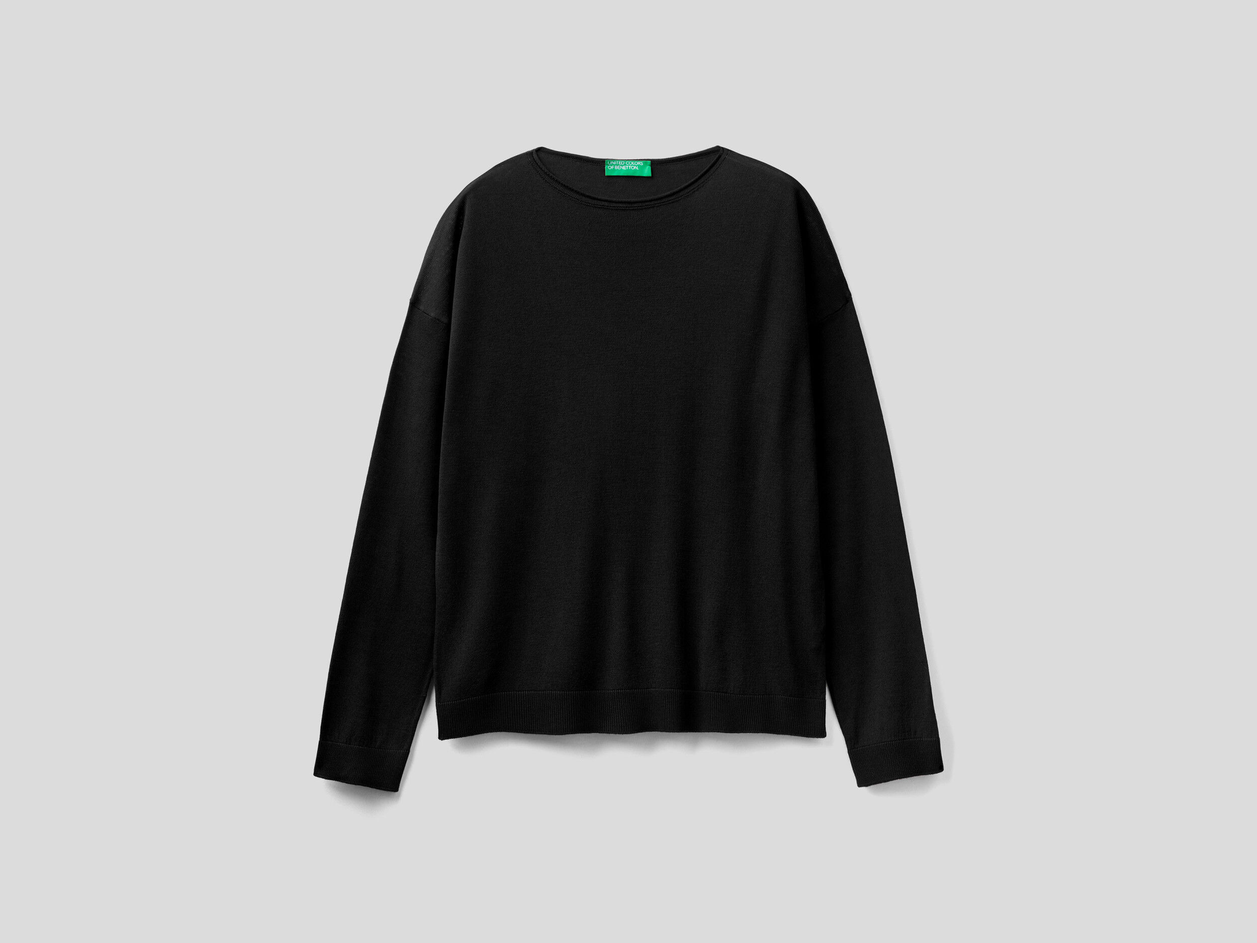 black boxy sweater